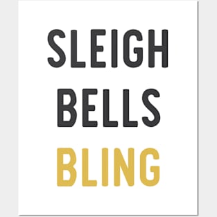 Sleigh Bells Bling Christmas Design Posters and Art